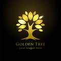 Golden tree icon concept