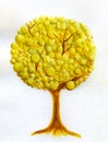 Golden tree - watercolor