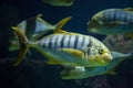 Golden trevally Gnathanodon speciosus Royalty Free Stock Photo