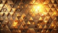 Golden triangular array a luxurious abstract background of interlocking shiny geometric shapes with warm illuminations. Generative Royalty Free Stock Photo