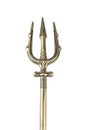 Golden trident isolated on white background Royalty Free Stock Photo