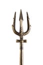 Golden trident isolated on white background Royalty Free Stock Photo