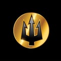 Golden Trident Logo Vector Sign Royalty Free Stock Photo