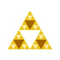 Golden triforce geometric sandy triangle symbol