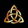 Golden triquetra celtic cross-3 point Celtic knot Royalty Free Stock Photo