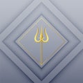golden trishul weapon of lord shiva background design
