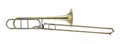 Golden Trombone, Trombones, Brass Music Instrument Isolated on White background Royalty Free Stock Photo