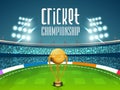 Golden Trophy for Cricket Championship concept.