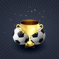 Golden trophy cup football winner celebration background