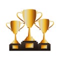 Golden trophy cups awards icons Royalty Free Stock Photo