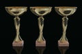 Golden trophy cups 3d render