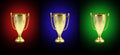 Golden trophy cups Royalty Free Stock Photo