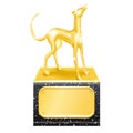 Golden trophy. Dog racing. Vector illustration, isolated on white background Royalty Free Stock Photo