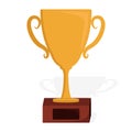 Golden trophy icon vector illustration design isolated