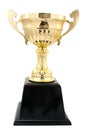 Golden trophy isolated Royalty Free Stock Photo