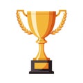 Golden Trophy with Laurel Wreaths on White Background Royalty Free Stock Photo