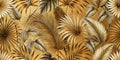 Golden tropical leaf pattern an elegant botanical illustration for design and decor. Generative AI Royalty Free Stock Photo
