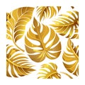 Golden Tropical Leaves: A Luxurious Pattern Design for Elegant Decor and Backgrounds Royalty Free Stock Photo