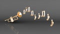Golden trumpet on a black background Royalty Free Stock Photo