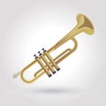 Golden trumpet clip art