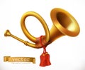 Golden Trumpet. Horn. vector icon Royalty Free Stock Photo