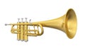 Golden Trumpet Isolated Royalty Free Stock Photo