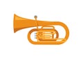 Golden Tuba icon. Wind musical instrument isolated. Royalty Free Stock Photo