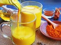 Golden Turmeric Milk or haldi doodh Royalty Free Stock Photo