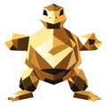 Golden turtle isolated on a white background. 3d rendering. 3d illustration. Generative AI