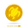 Golden turtle - sparkling turtle coin