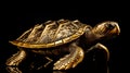 Golden Turtle Statue On Black Surface - Uhd Image By Brian Sum