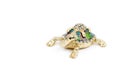 Golden turtle on a white background