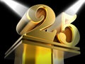 Golden Twenty Five On Pedestal Shows Twenty