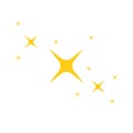 Golden twinkles and sparkles icon. Shining star effect isolated on white background. Vector flat illustration Royalty Free Stock Photo