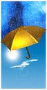 Golden umbrella Royalty Free Stock Photo