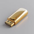 Golden USB Drive Royalty Free Stock Photo