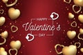 golden valentines day background design vector illustration