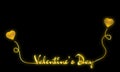 golden valentines day lettering