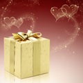 Golden Valentines present Royalty Free Stock Photo