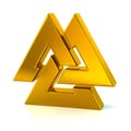 Golden Valknut symbol