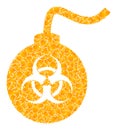 Golden Vector Biohazard Bomb Mosaic Icon