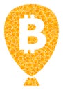 Golden Vector Bitcoin Balloon Mosaic Icon