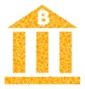 Golden Vector Bitcoin Bank Mosaic Icon