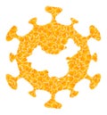 Golden Vector Chinese Flu Virus Mosaic Icon