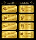 Golden Vector Cinema Tickets Royalty Free Stock Photo