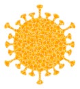 Golden Vector Covid Virus Mosaic Icon