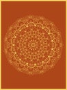 Golden vector and decorative, illustrative handmade pattern and complex colorful mandalas Royalty Free Stock Photo