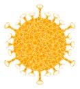 Golden Vector Flu Virus Mosaic Icon