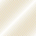 Golden vector geometric halftone seamless pattern with diagonal dash lines Royalty Free Stock Photo