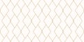 Golden vector geometric lines texture. Subtle seamless pattern with diamonds, outline rhombuses, linear grid. Minimal abstract Royalty Free Stock Photo